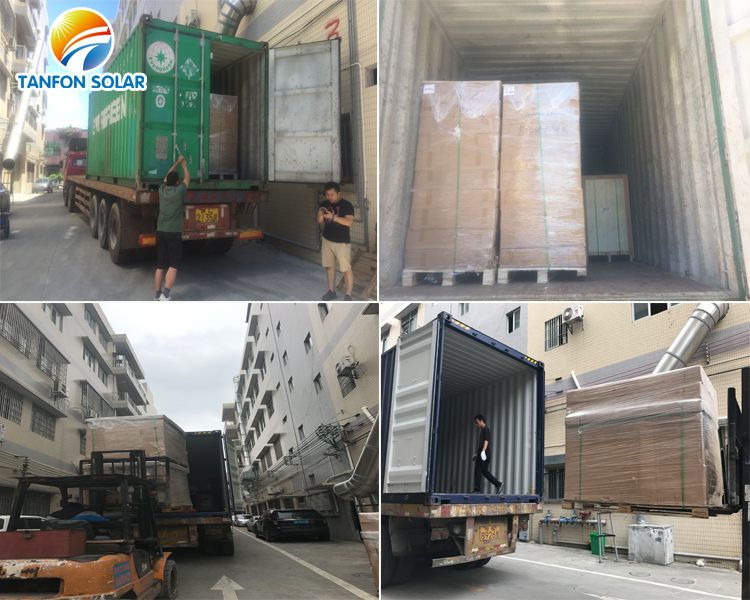 Tanfon solar panel systems loading containers