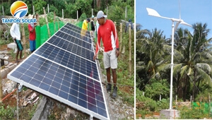 5kw hybrid solar wind power system installing in Philippines