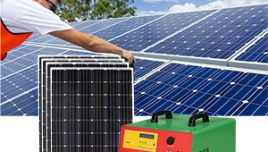 Portable solar panel kit generator 1kw inverter battery for DC and AC load