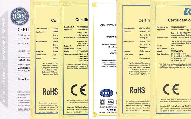 Inverter Certifications - 5kw off grid solar inverter