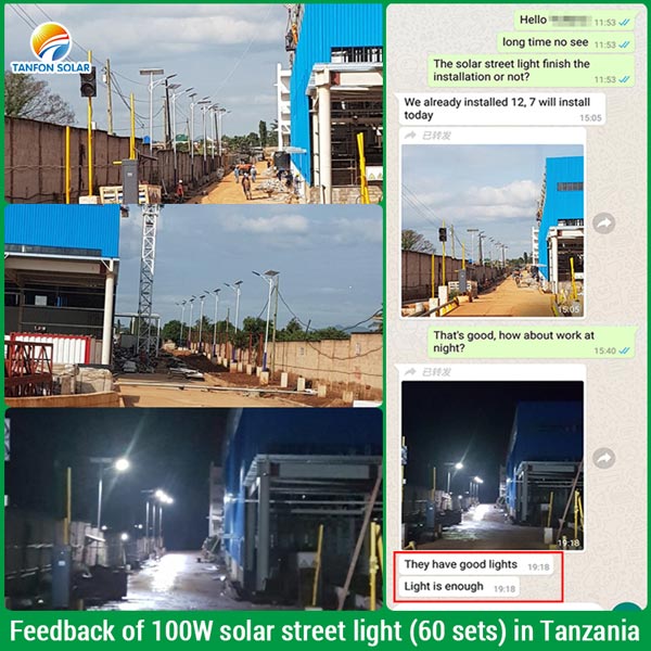 100w solar street light