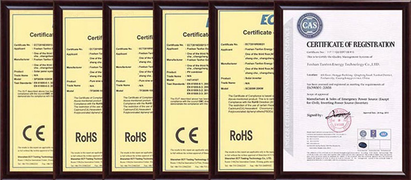 solar powered irrigation pump - Certificates