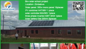 Zimbabwe 5kw three phase Solar engery Batteries for school