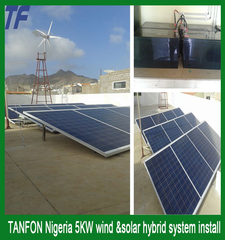 TANFON Nigeria 5KW wind &solar hybrid system insta