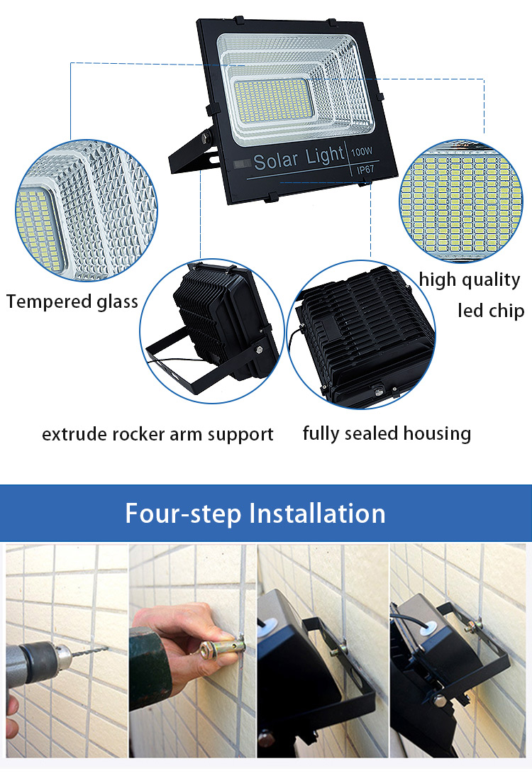 ip65 40w integrated solar yard garden floor light for home