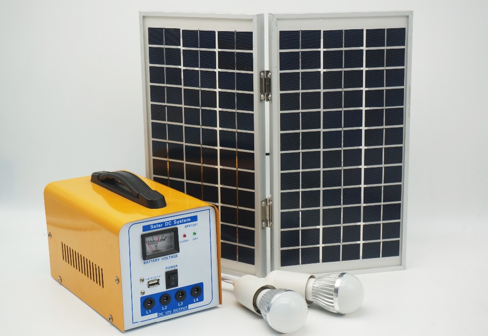 10W Solar Panel Kit Lead Batteries Home Solar Lighting System