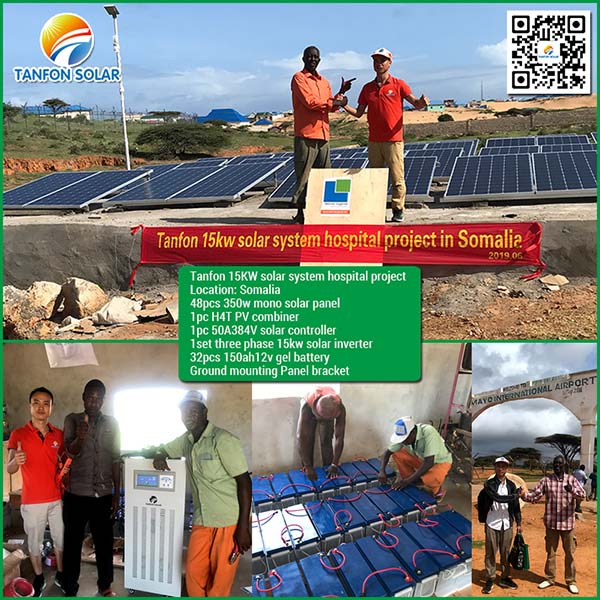 Tanfon 15KW hospital solar panels project in Somalia