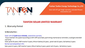 TANFON SOLAR LIMITED WARRANT