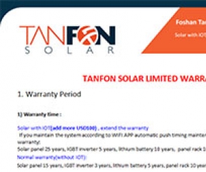 TANFON SOLAR LIMITED WARRANT