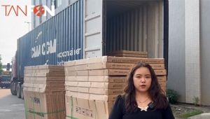 45 foot high cabinet solar panels shipped to Burkina Faso